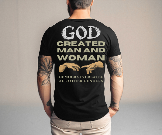 God Created Man and Women Men's T-shirt