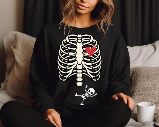 Skeleton and Baby Boy Announcement Sweatshirt