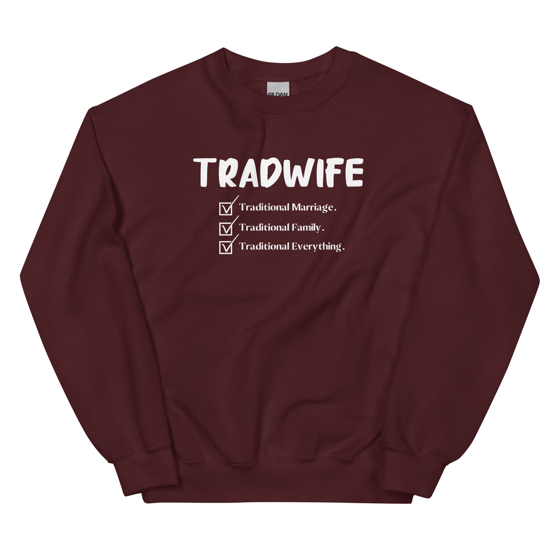 TradWife Crewneck Sweatshirt - SLATE + STONE DESIGNS