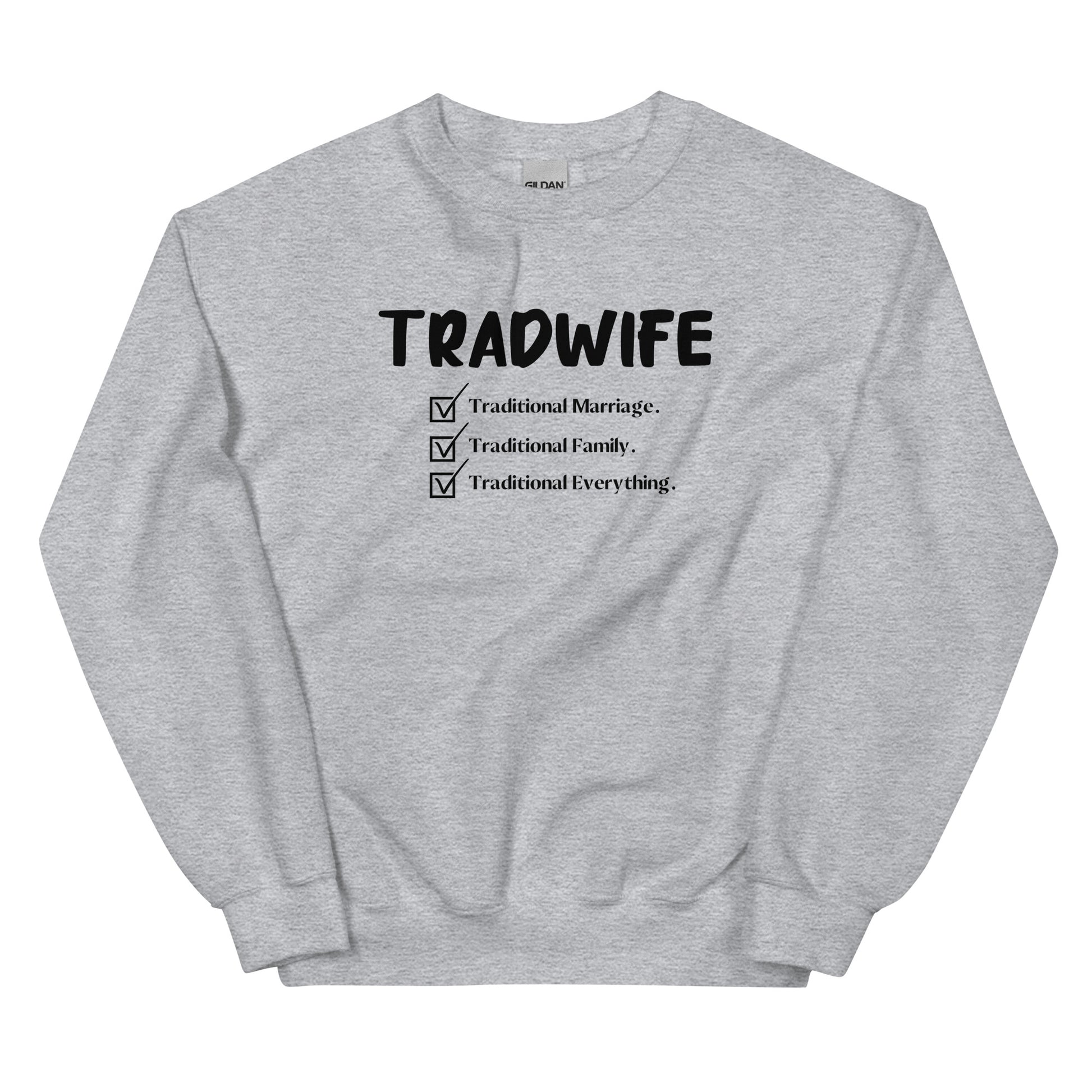 TradWife Crewneck Sweatshirt - SLATE + STONE DESIGNS