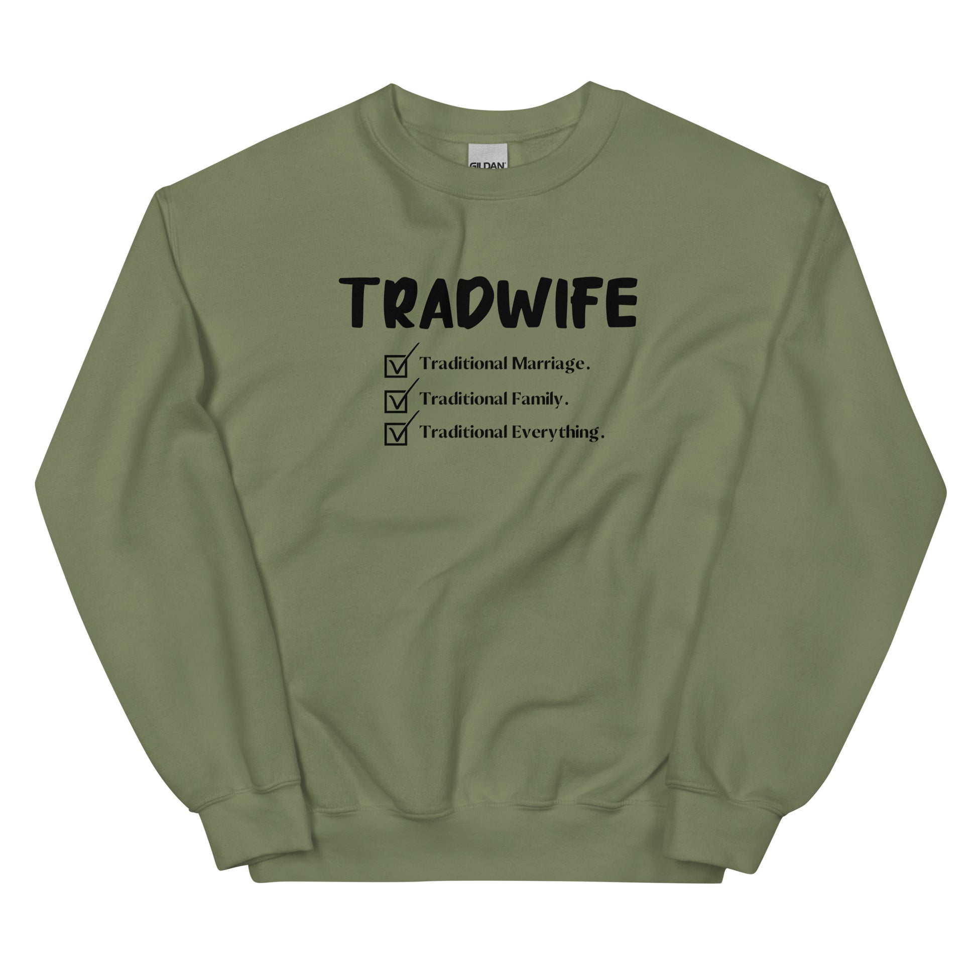 TradWife Crewneck Sweatshirt - SLATE + STONE DESIGNS