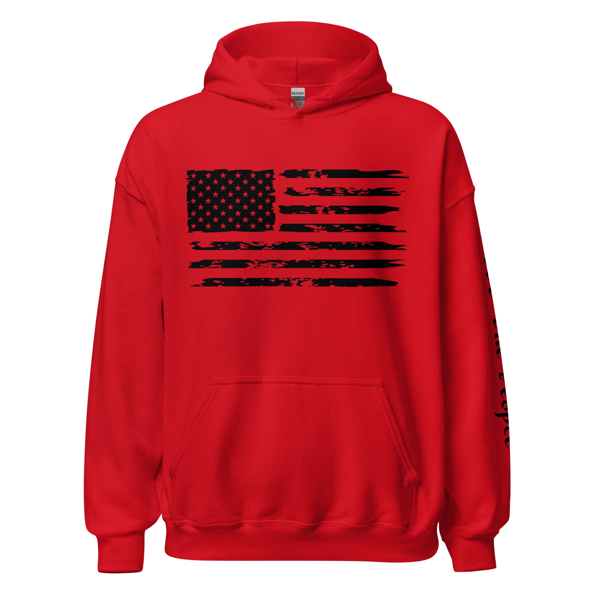 American Flag Men's Classic Hoodie with Sleeve Print - SLATE + STONE DESIGNS