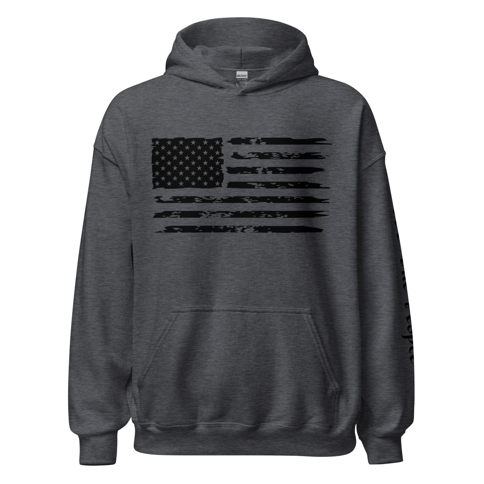 American Flag Men's Classic Hoodie with Sleeve Print - SLATE + STONE DESIGNS