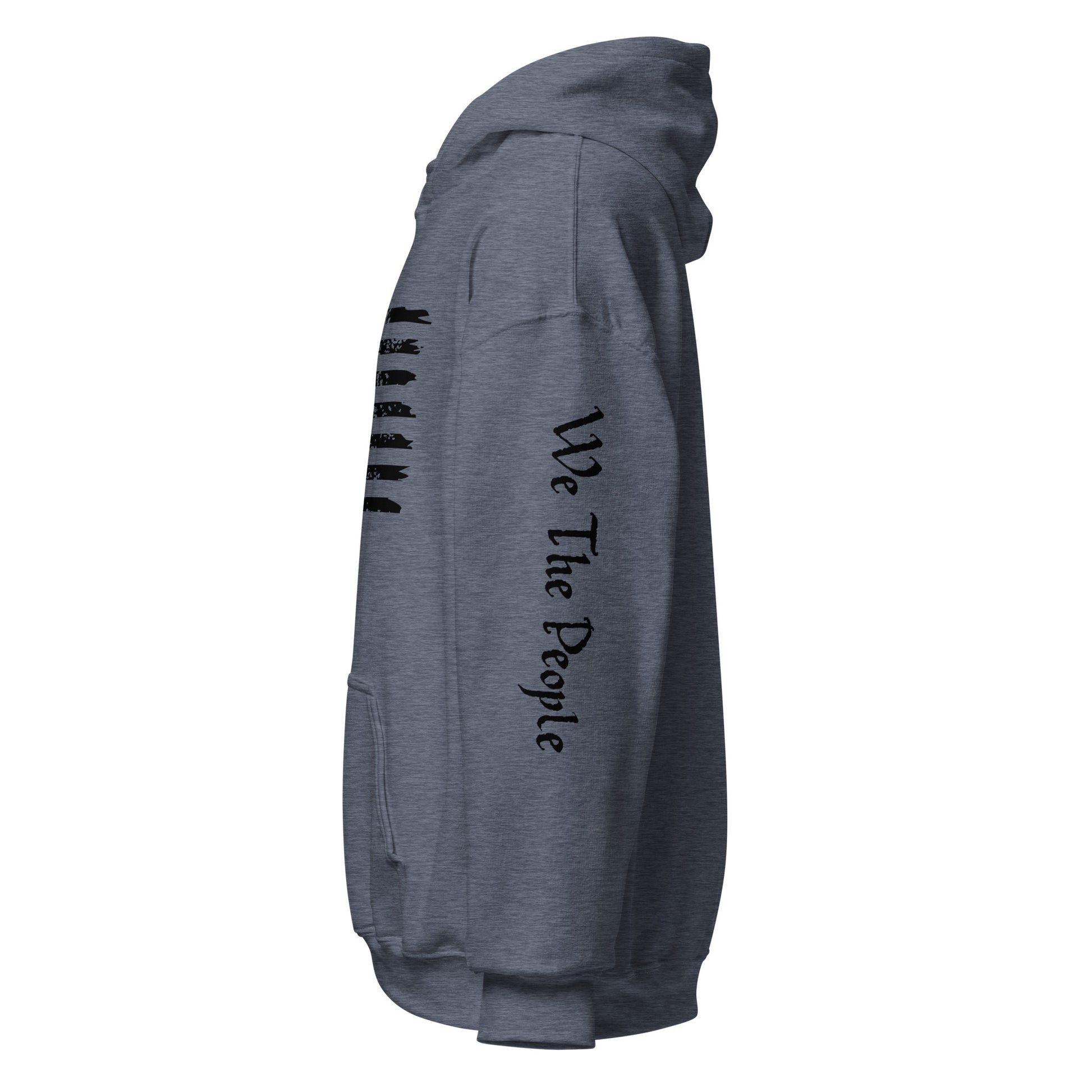 American Flag Men's Classic Hoodie with Sleeve Print - SLATE + STONE DESIGNS