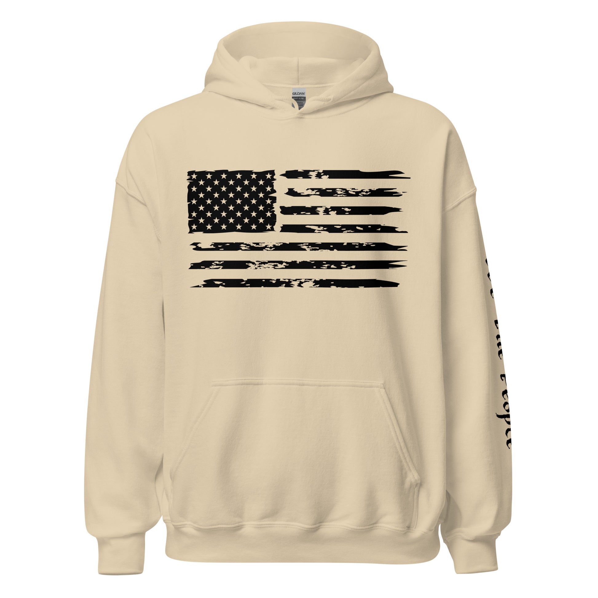 American Flag Men's Classic Hoodie with Sleeve Print - SLATE + STONE DESIGNS