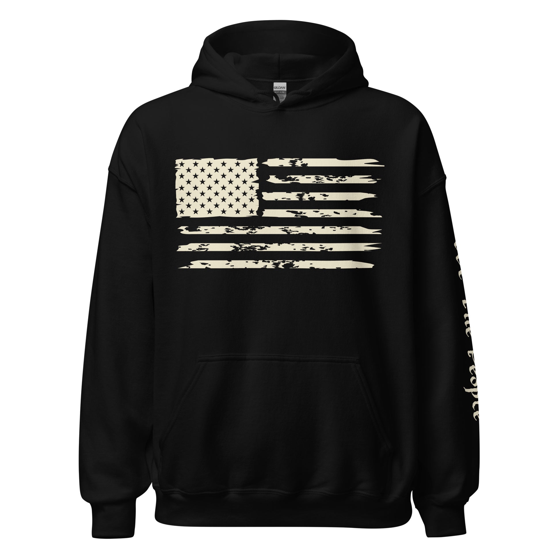 American Flag Men's Classic Hoodie with Sleeve Print - SLATE + STONE DESIGNS