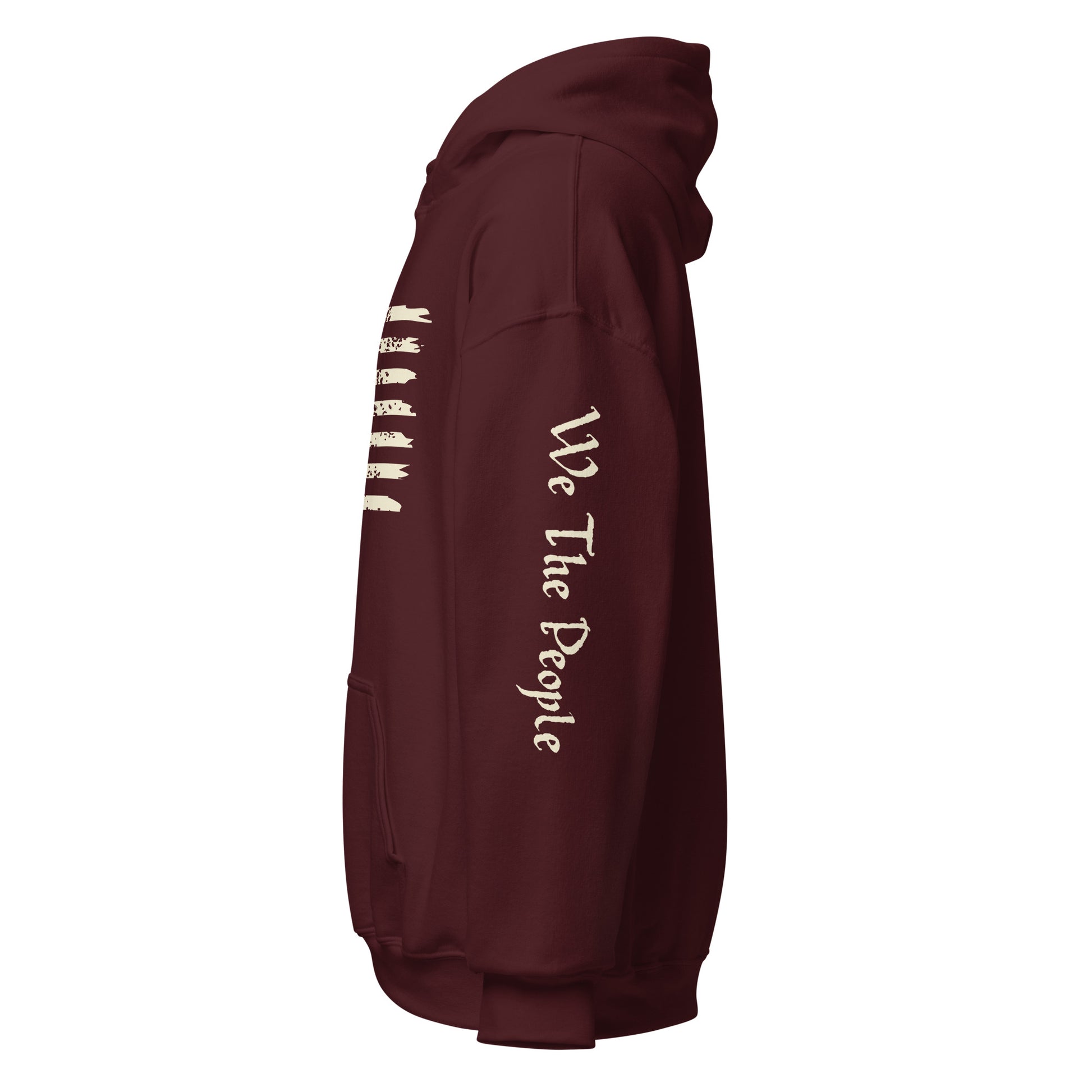 American Flag Men's Classic Hoodie with Sleeve Print - SLATE + STONE DESIGNS