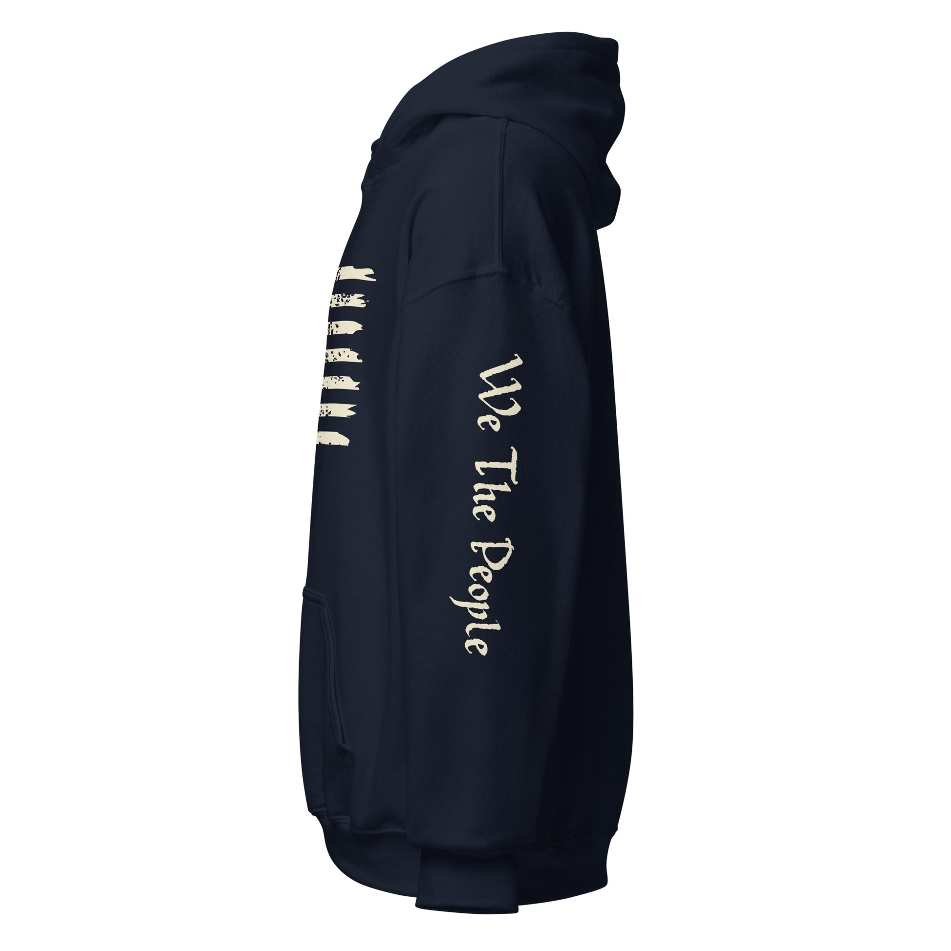 American Flag Men's Classic Hoodie with Sleeve Print - SLATE + STONE DESIGNS