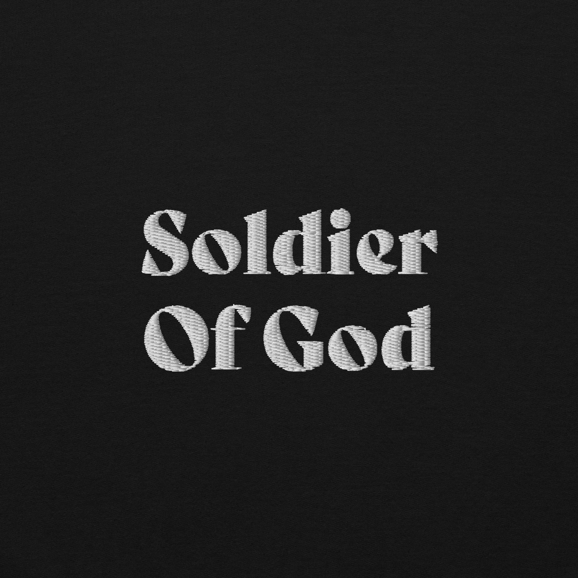 Soldier Of God Men's Embroidered Hoodie - SLATE + STONE DESIGNS