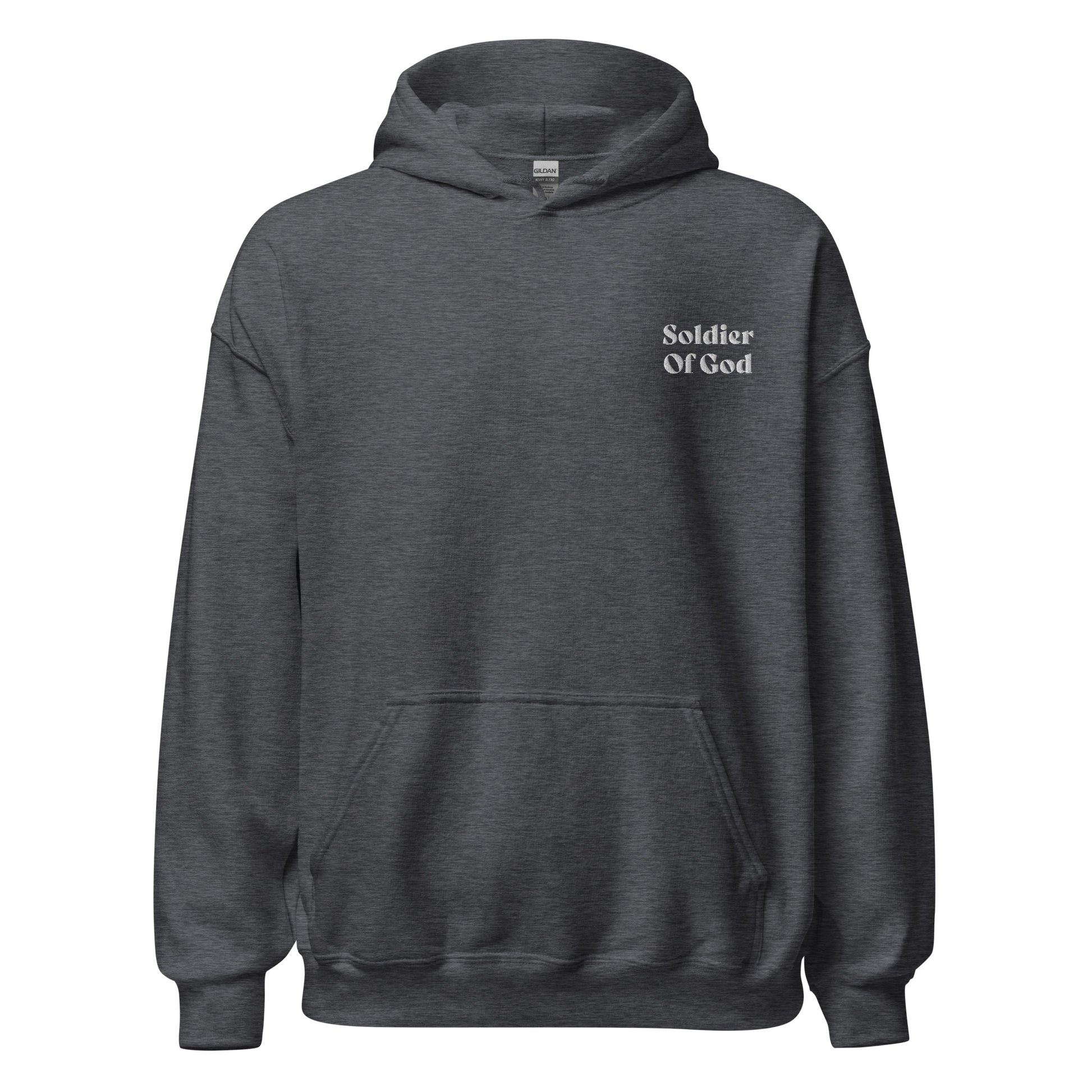 Soldier Of God Men's Embroidered Hoodie - SLATE + STONE DESIGNS