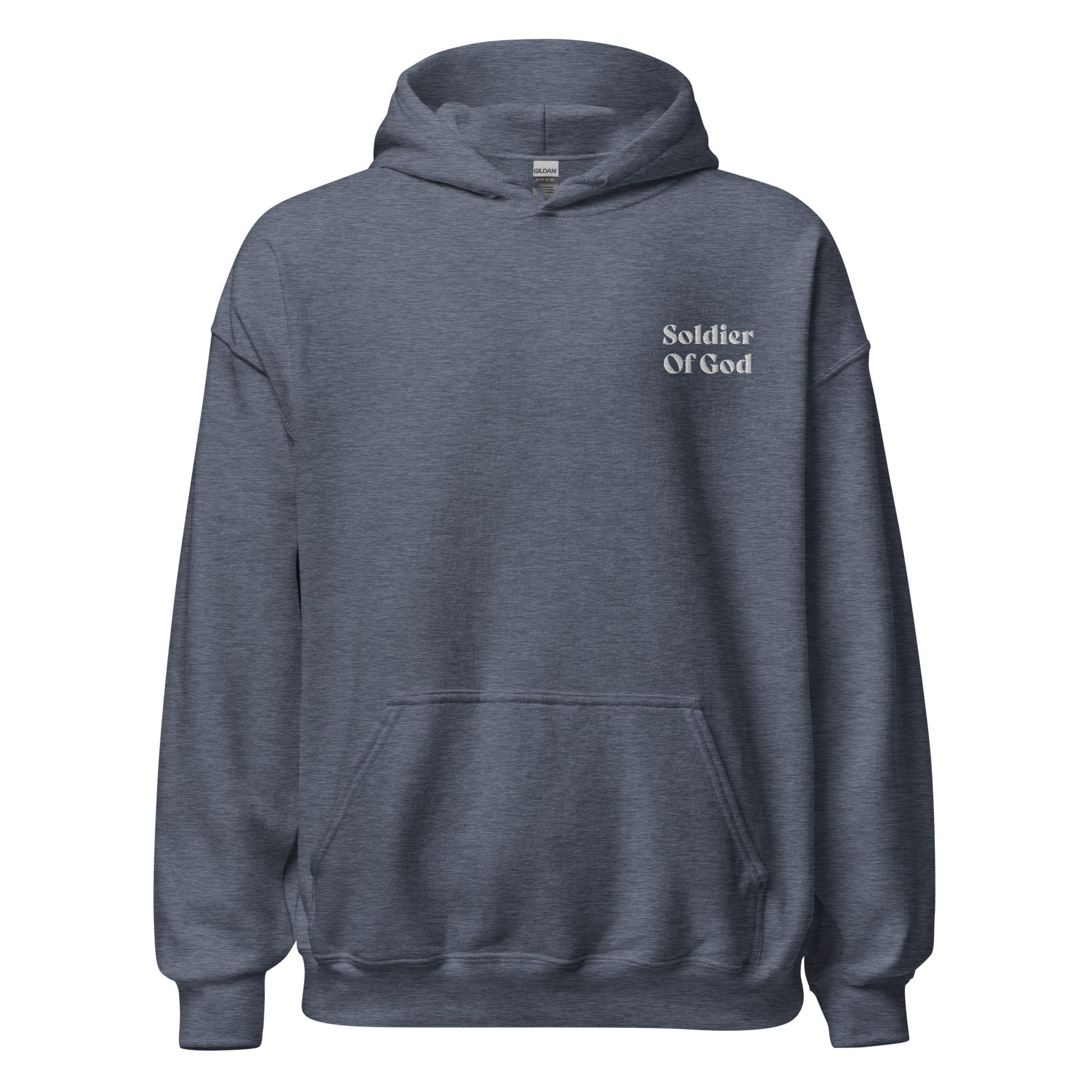 Soldier Of God Men's Embroidered Hoodie - SLATE + STONE DESIGNS
