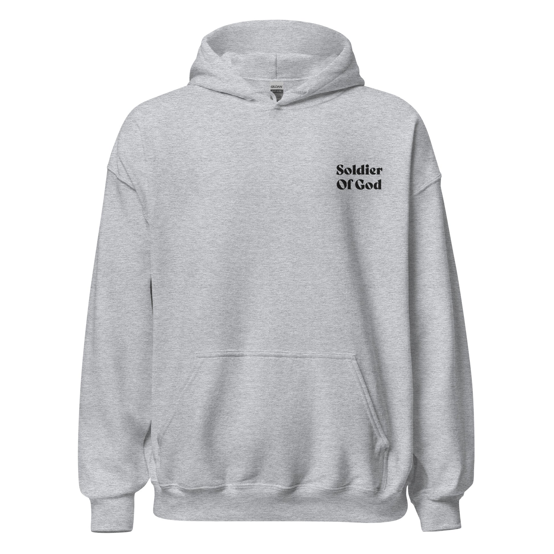 Soldier Of God Men's Embroidered Hoodie - SLATE + STONE DESIGNS