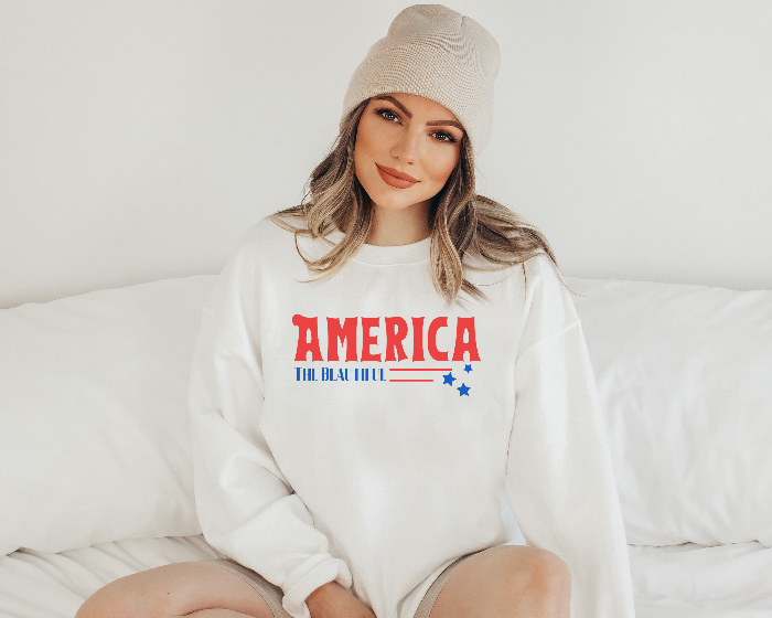 America The Beautiful Vintage Style Sweatshirt - SLATE + STONE DESIGNS