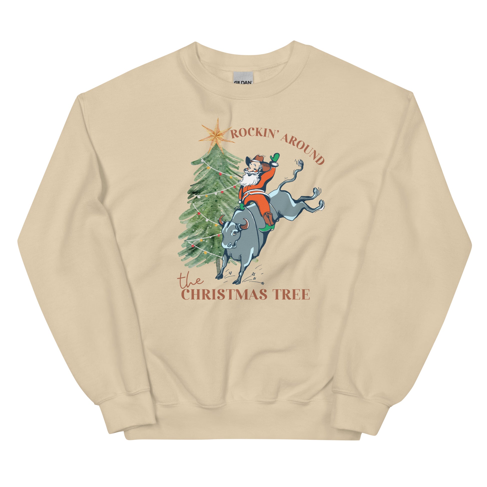Bull Riding Santa Unisex Sweatshirt - SLATE + STONE DESIGNS