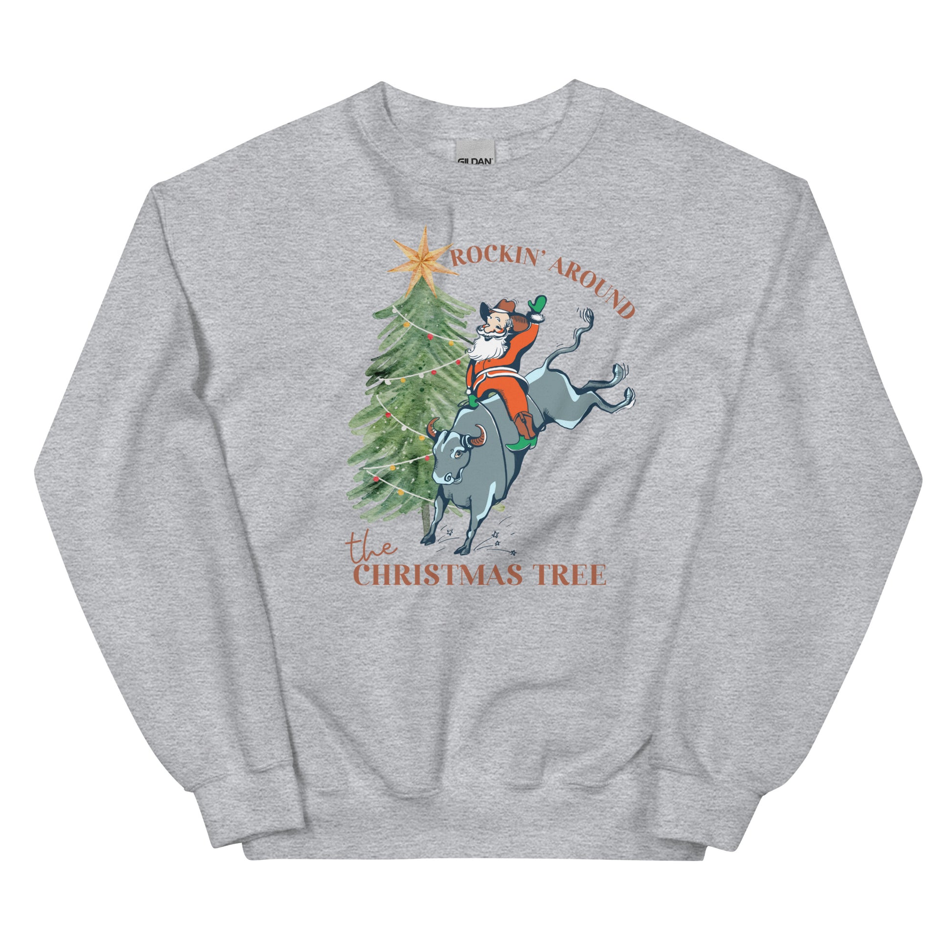 Bull Riding Santa Unisex Sweatshirt - SLATE + STONE DESIGNS