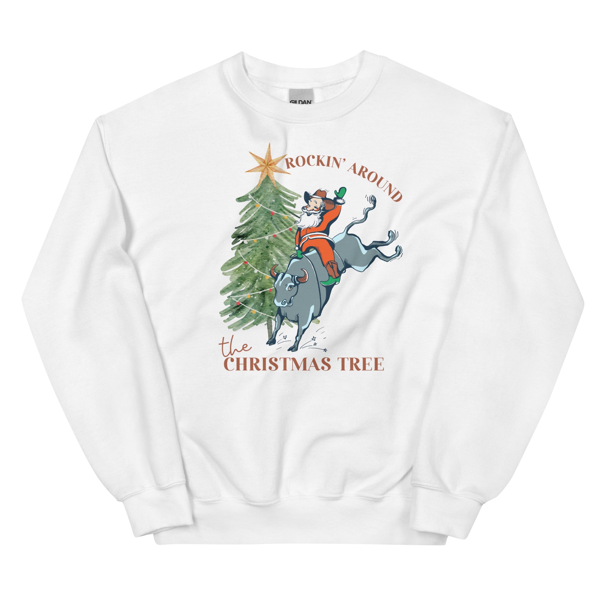 Bull Riding Santa Unisex Sweatshirt - SLATE + STONE DESIGNS
