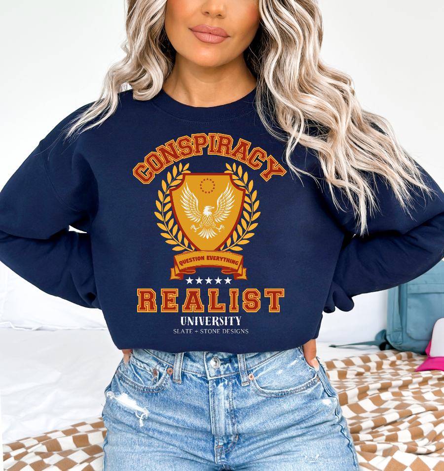 Conspiracy Realist Women's Sweatshirt - SLATE + STONE DESIGNS