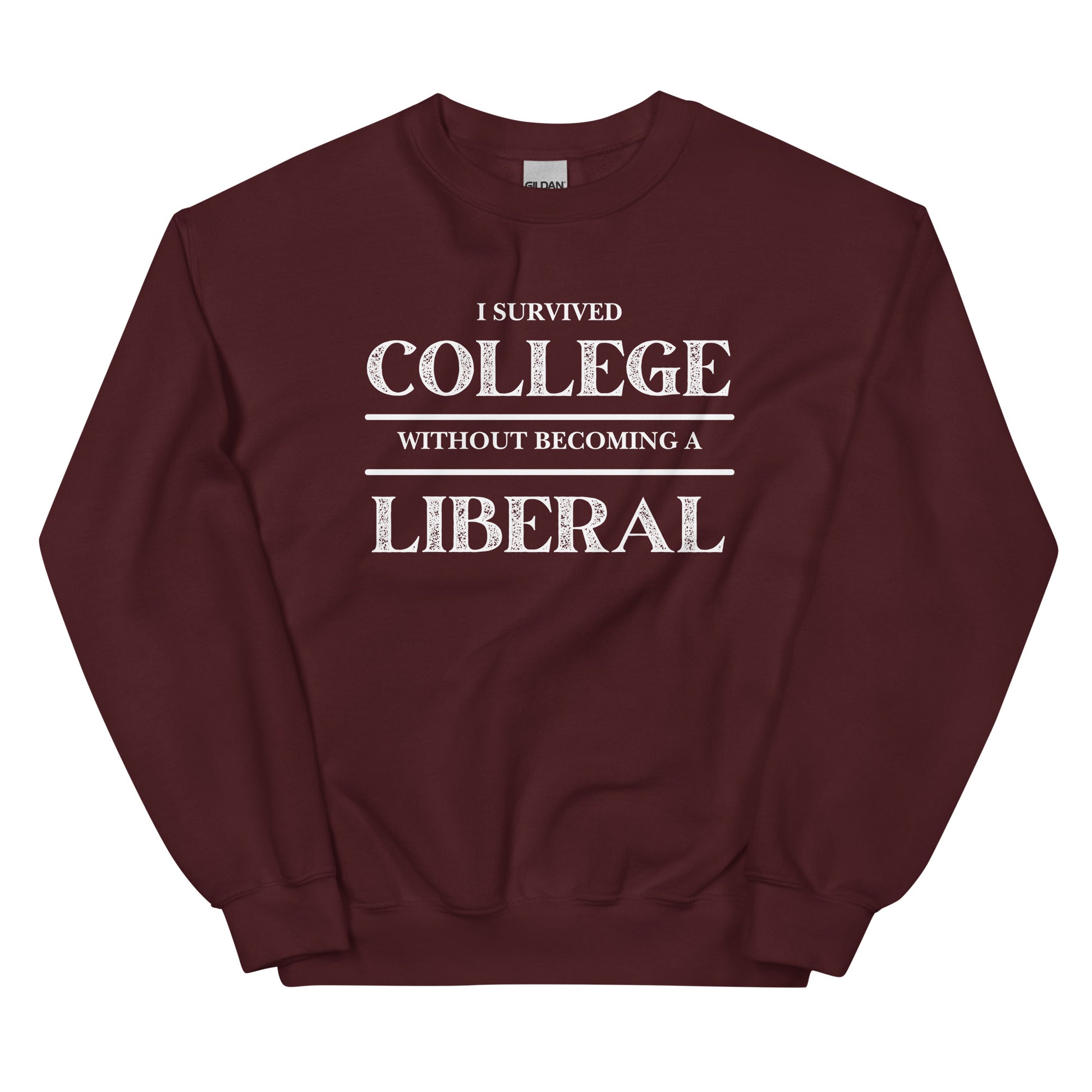 I survived College without becoming a Liberal Unisex Sweatshirt - SLATE + STONE DESIGNS