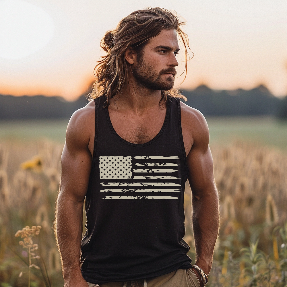 American Flag Men's Tank Top - SLATE + STONE DESIGNS