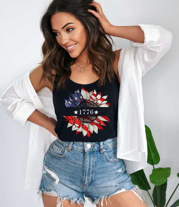 1776 Sunflower Women's Racerback Tank - SLATE + STONE DESIGNS