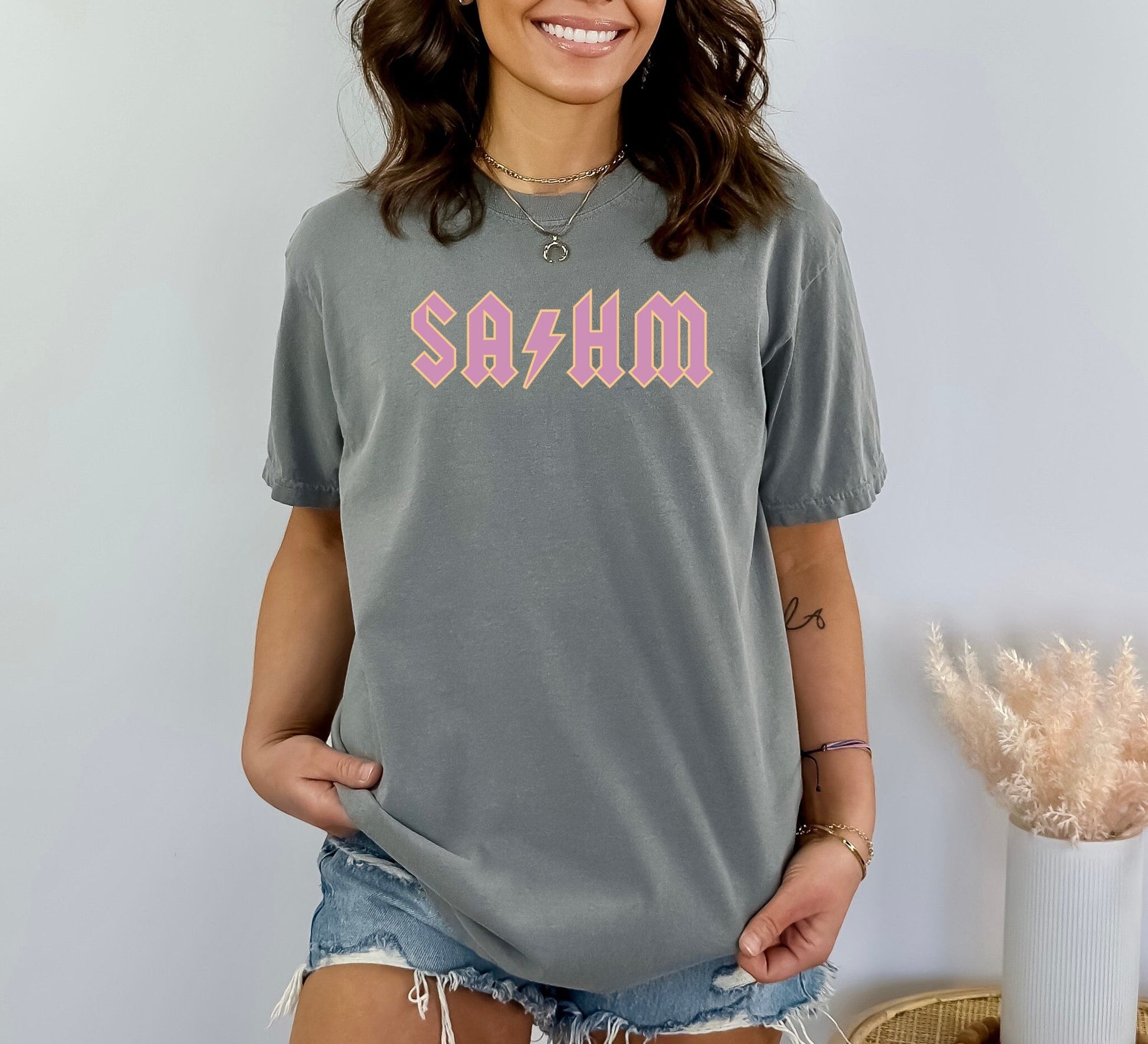 SAHM ACDC Style T-shirt, - SLATE + STONE DESIGNS