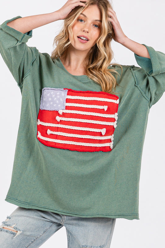 SAGE + FIG American Flag Patch T-Shirt