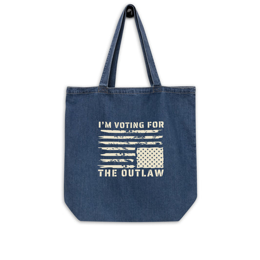 I'm Voting For The Outlaw Organic Denim Tote Bag